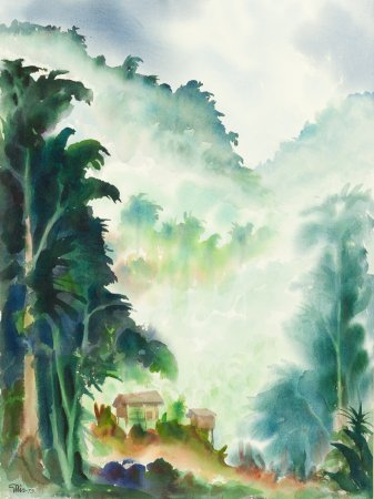 Bergsdjungel, Malaysia, (1993, 75x55 cm)