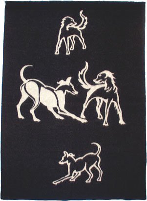 Filt hund (svart/vit 150x210 cm)