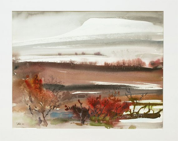 I trädgransen om hösten (akvarell 69x54 cm)
