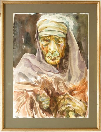 Åldrig kvinna, Ecuador (akvarell 54x75 cm, privat ägo)