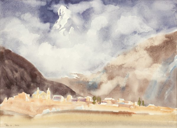 Preuansk bergsby, (1996,56x75 cm)