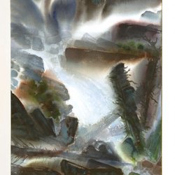 Den vilda bäcken (akvarell 75x54 cm)